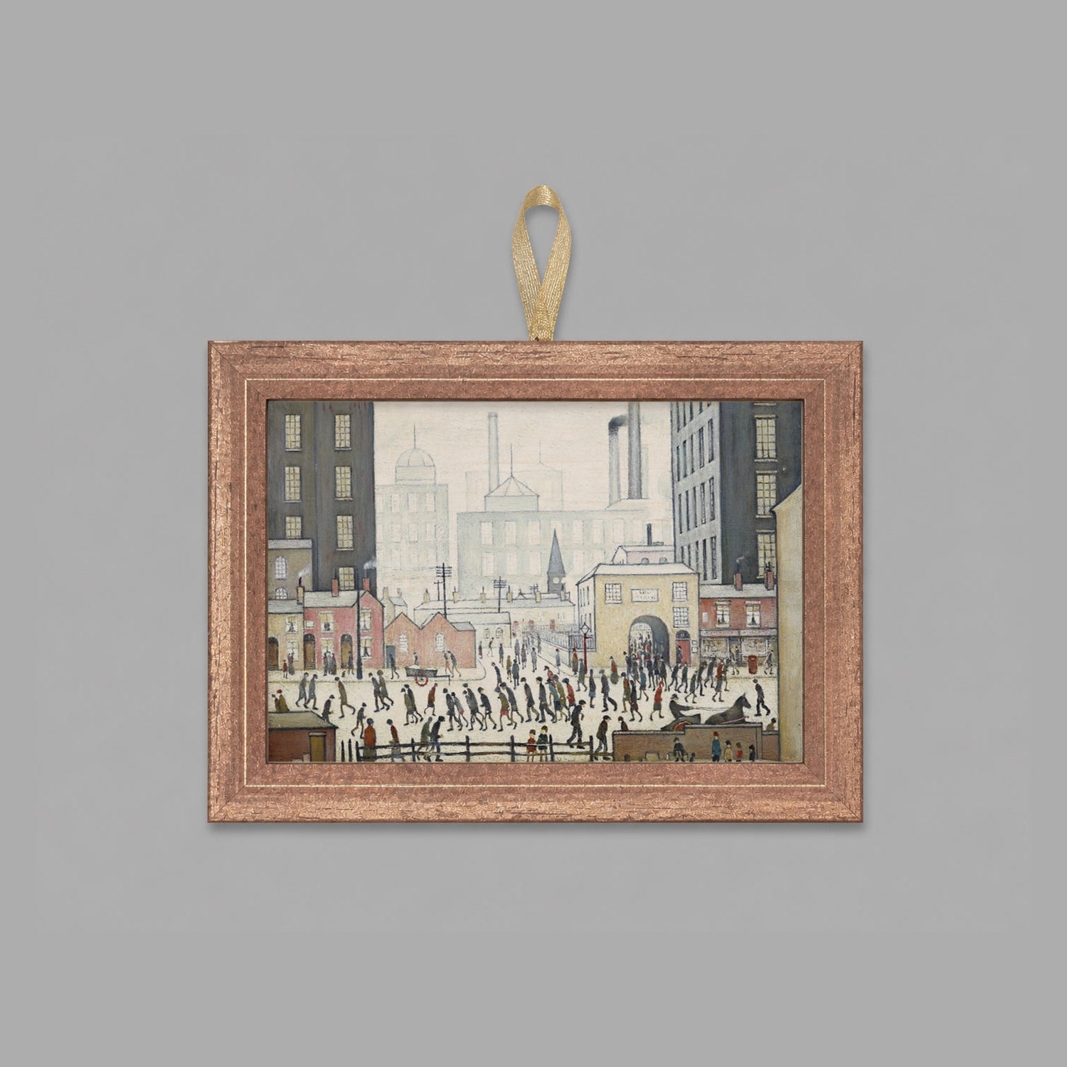 LS Lowry Mini Wooden Painting: Coming from the Mill (1930)