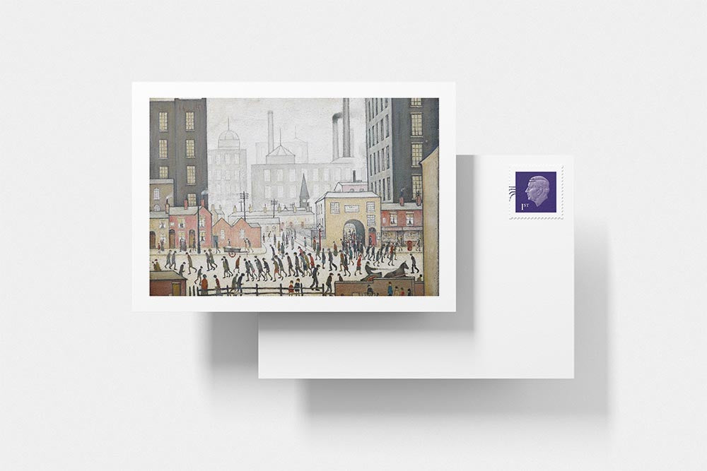 LS Lowry Postcard: Coming From The Mill