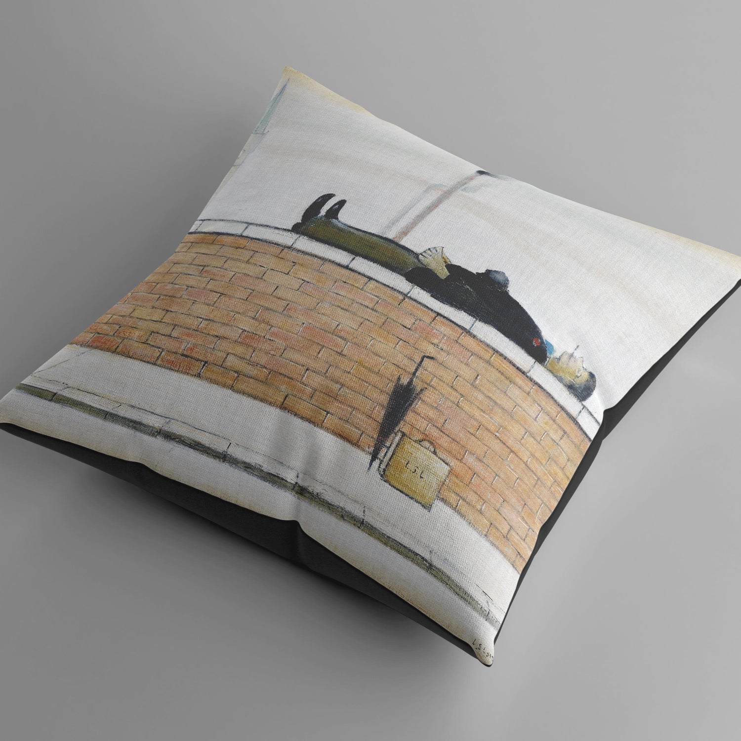 LS Lowry Cushion: Man Lying On A Wall (1957)