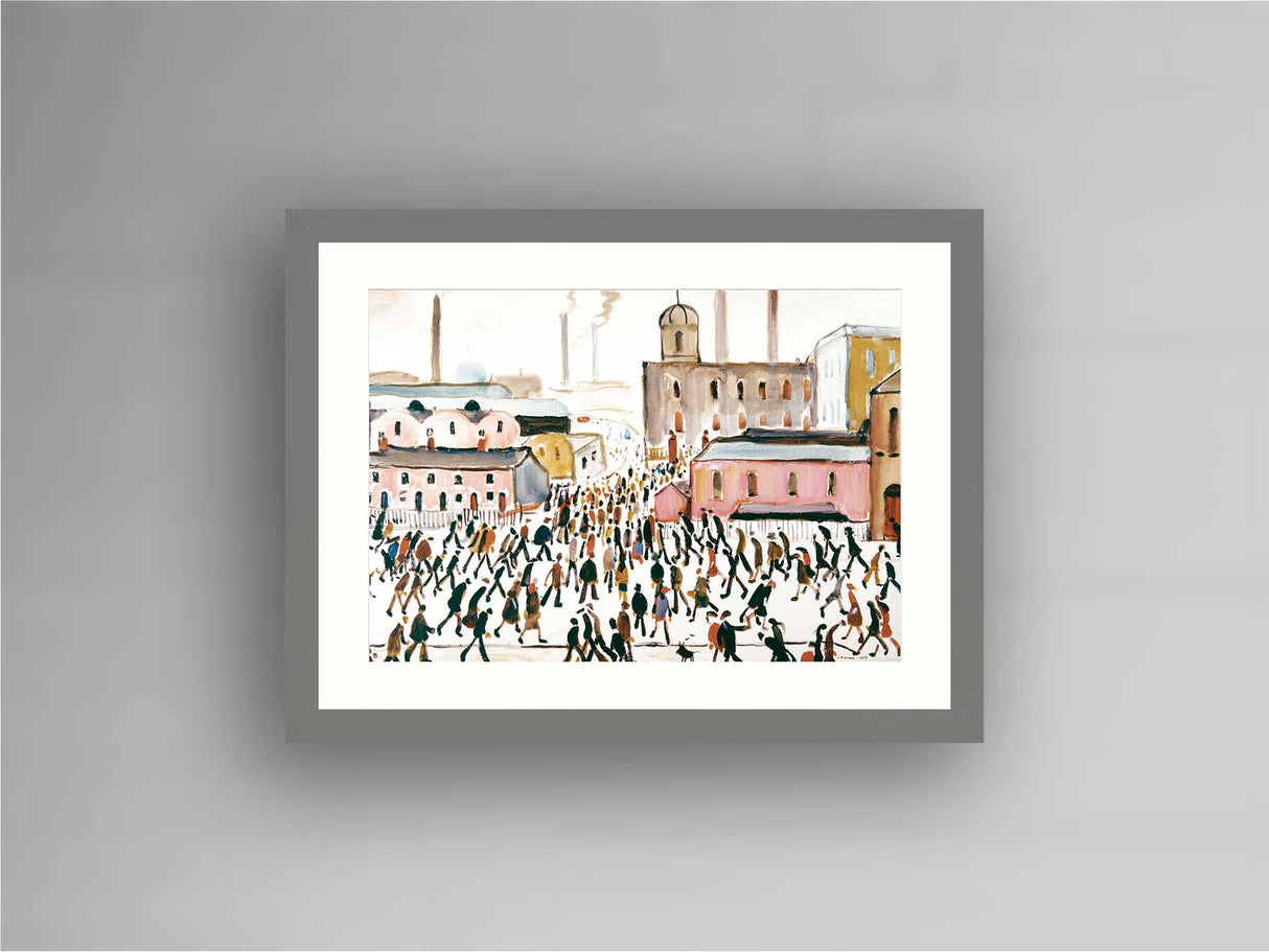 LS Lowry Grey Framed Print: Going to Work (1959)