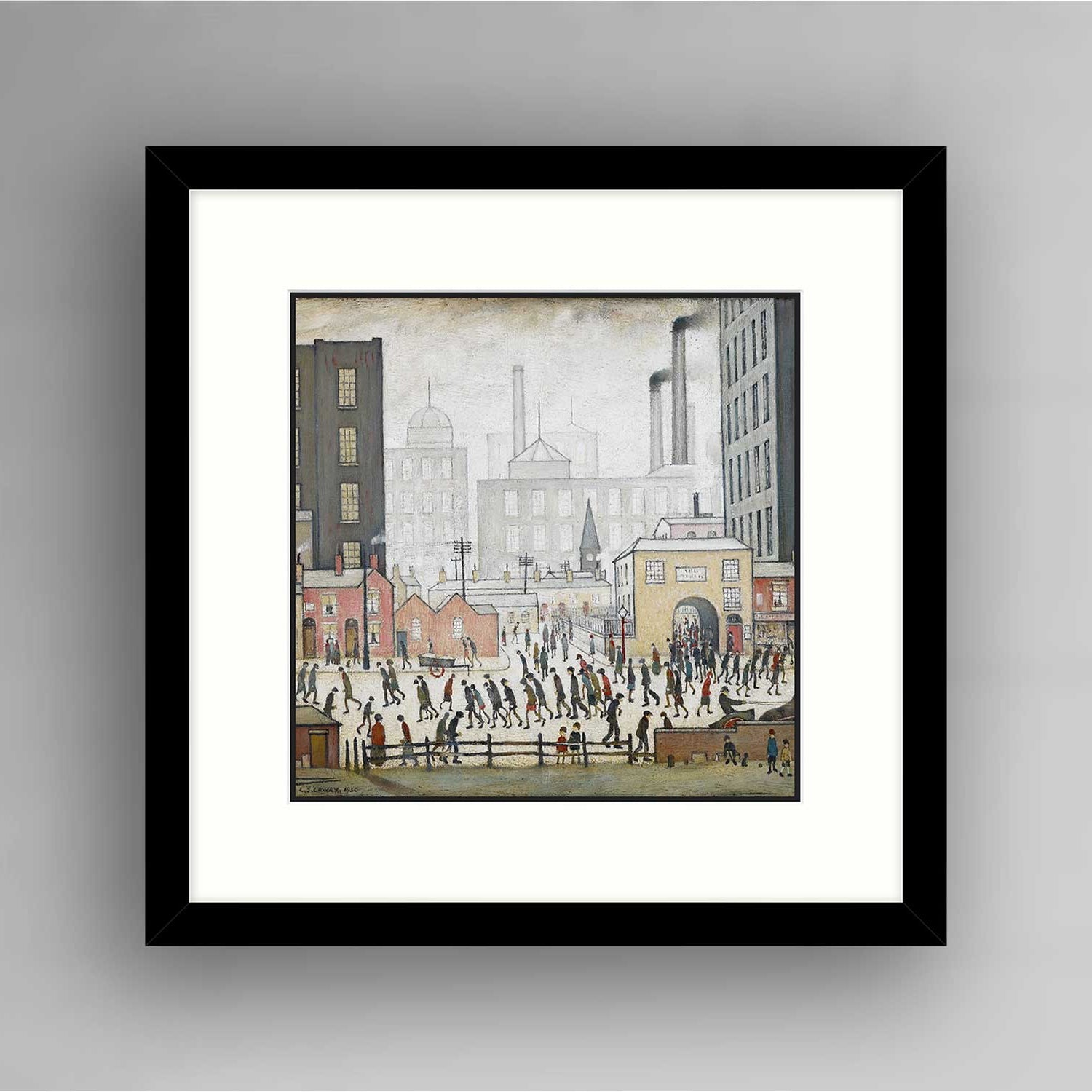 LS Lowry Square Framed Print: Coming From The Mill (1930)