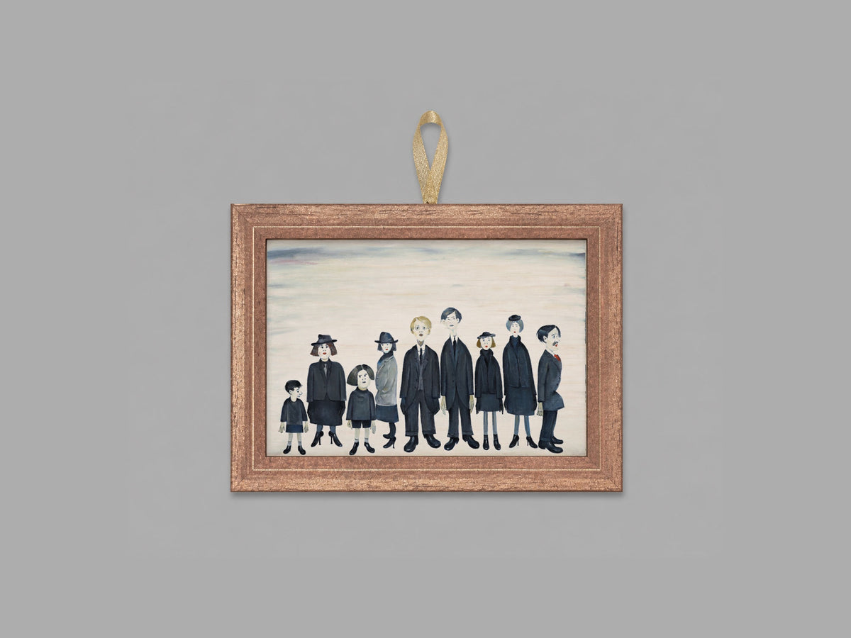 LS Lowry Mini Wooden Painting: The Funeral Party (1953)