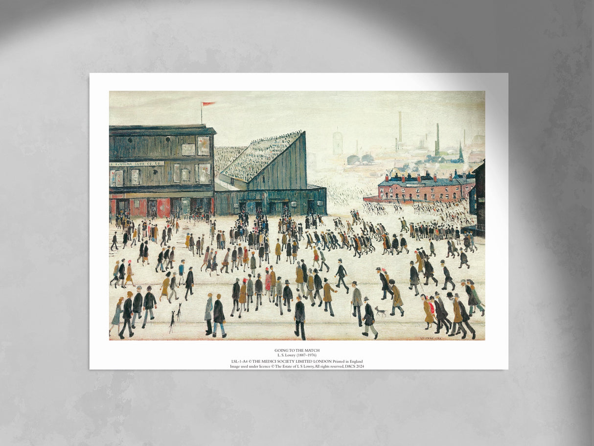 LS Lowry Mini Print: Going to the Match (1953)