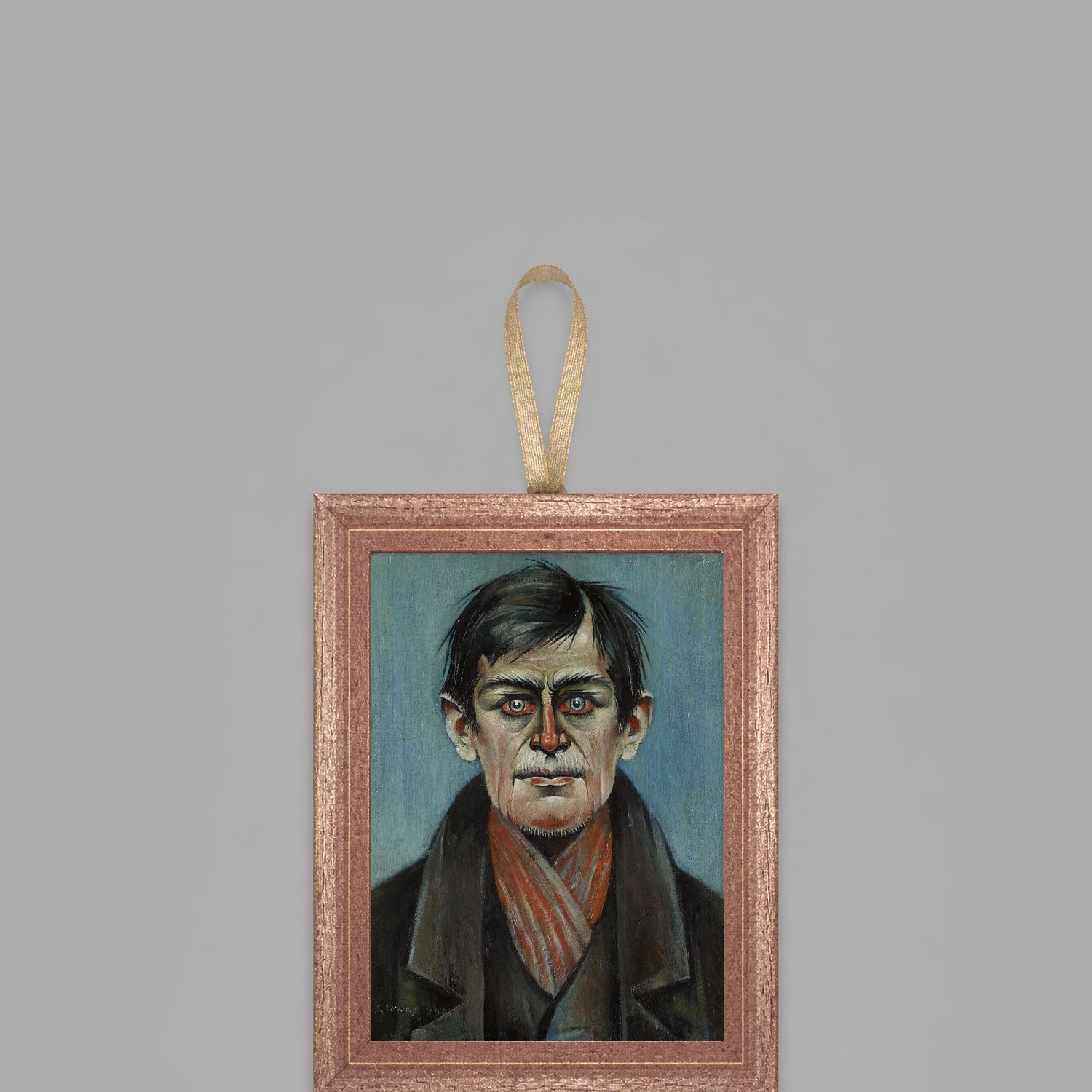 LS Lowry Mini Wooden Painting: Head of a Man (1938)