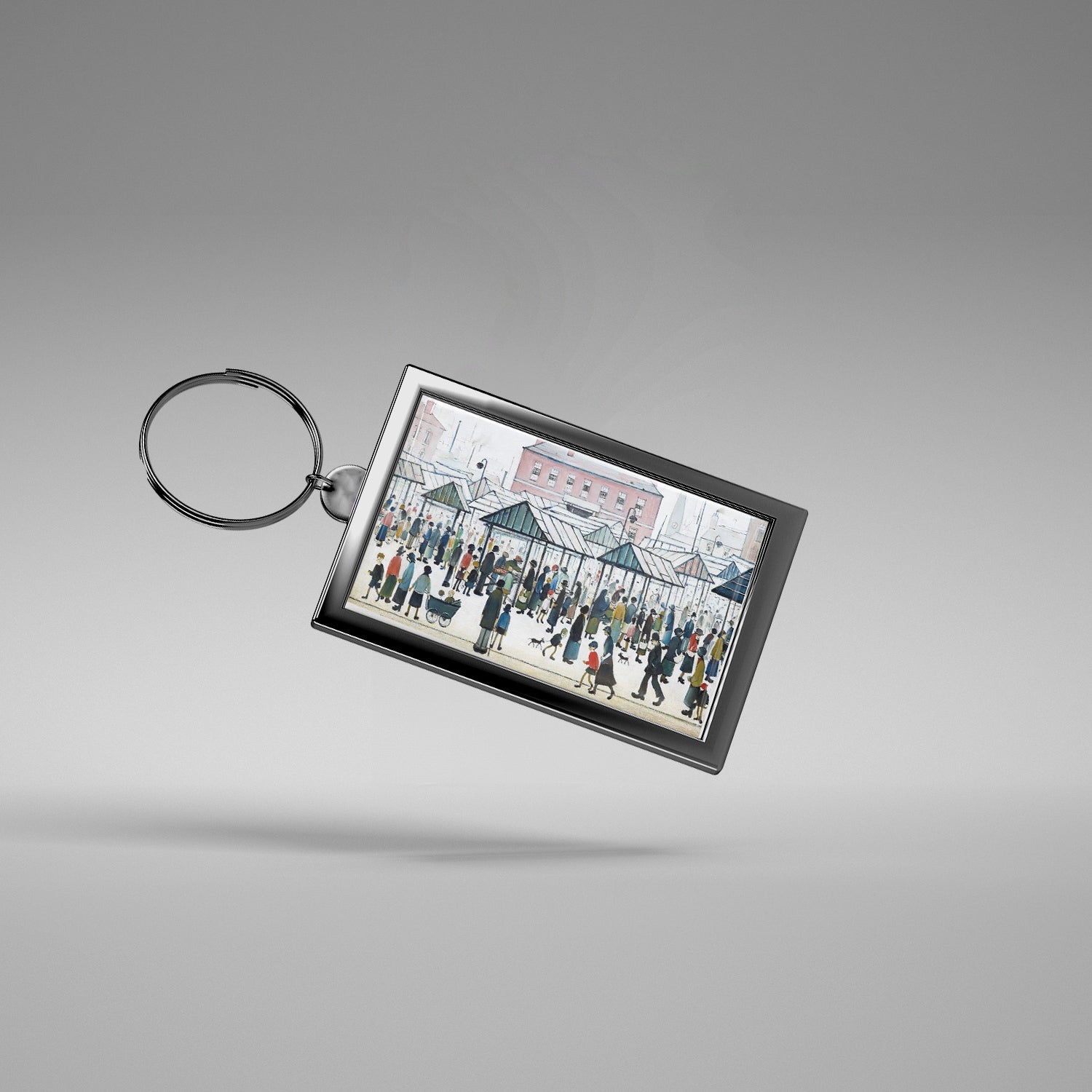 LS Lowry Keyring: Market Scene, Northern Town (1939)