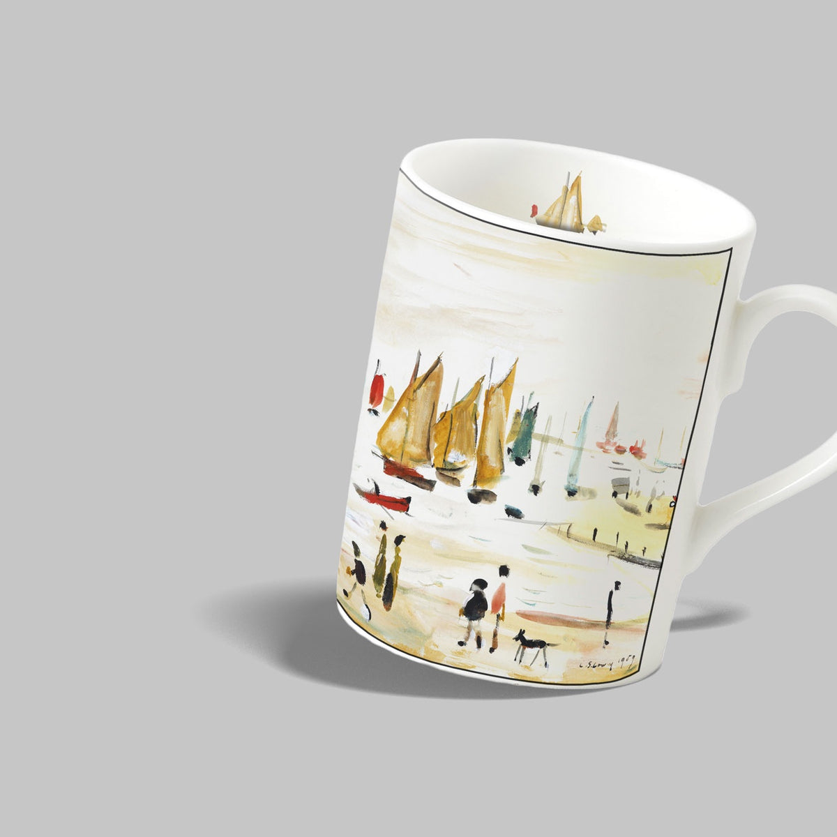Ls lowry mug yachts fine bone china seaside scene the lowry shop