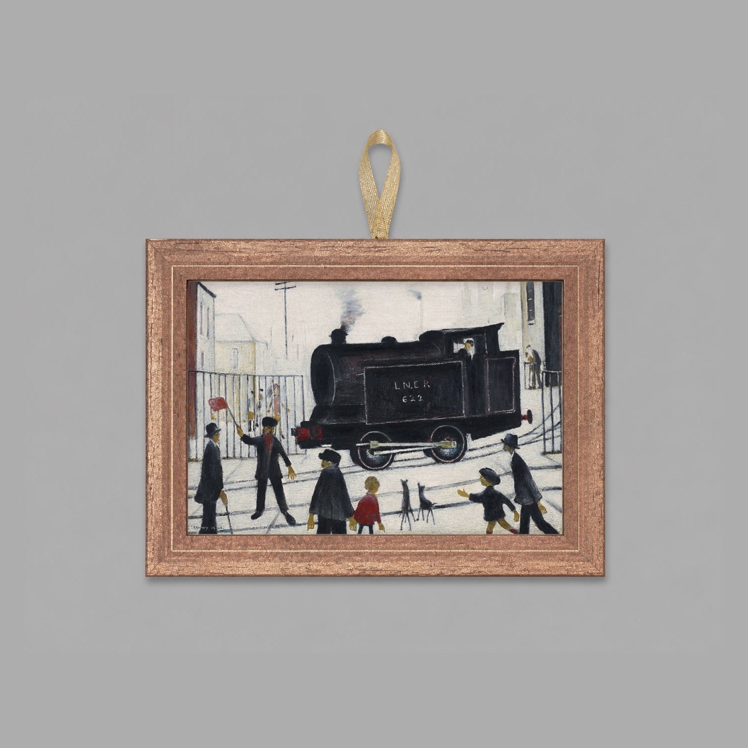 LS Lowry Mini Wooden Painting: Level Crossing (1946)