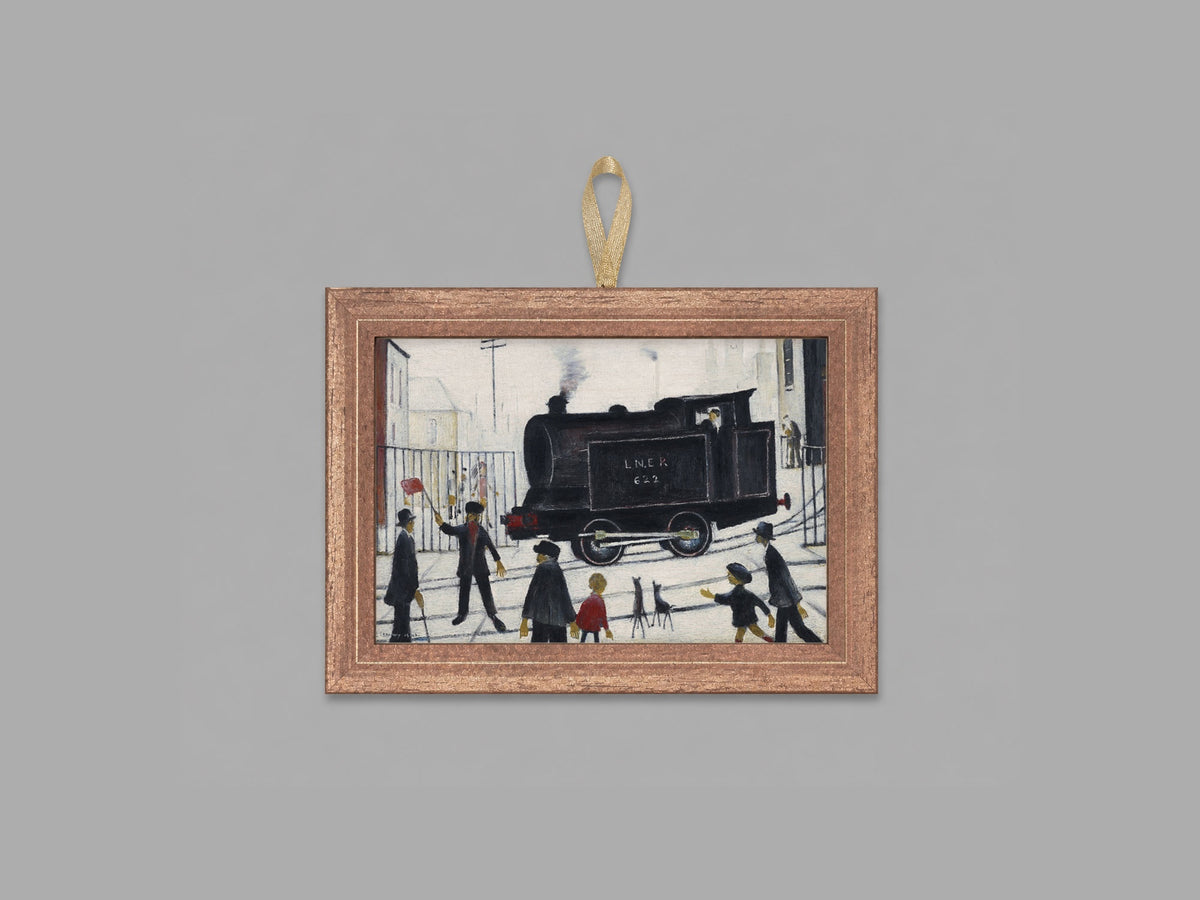 LS Lowry Mini Wooden Painting: Level Crossing (1946)