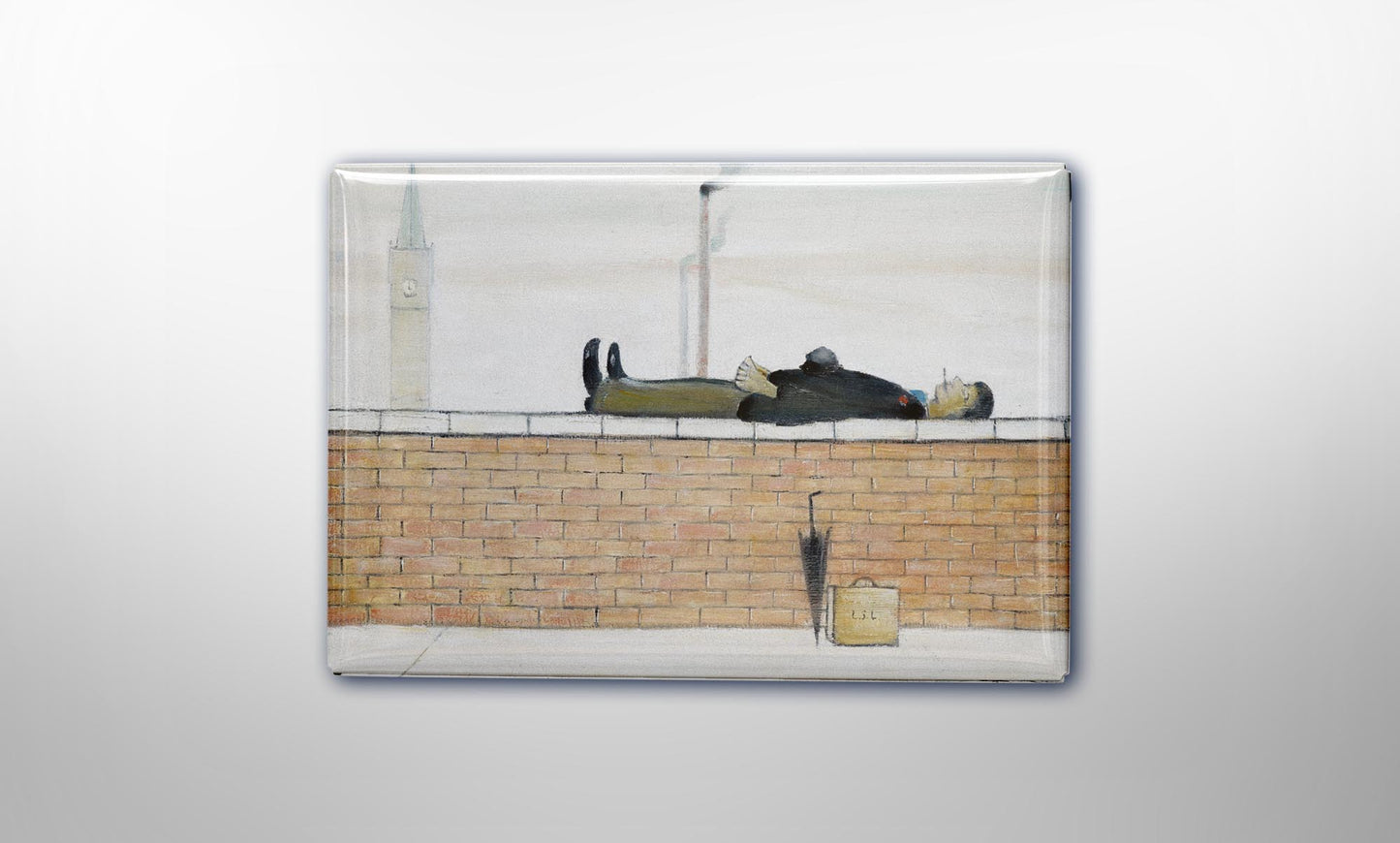 Lowry Magnet: Man Lying on a Wall