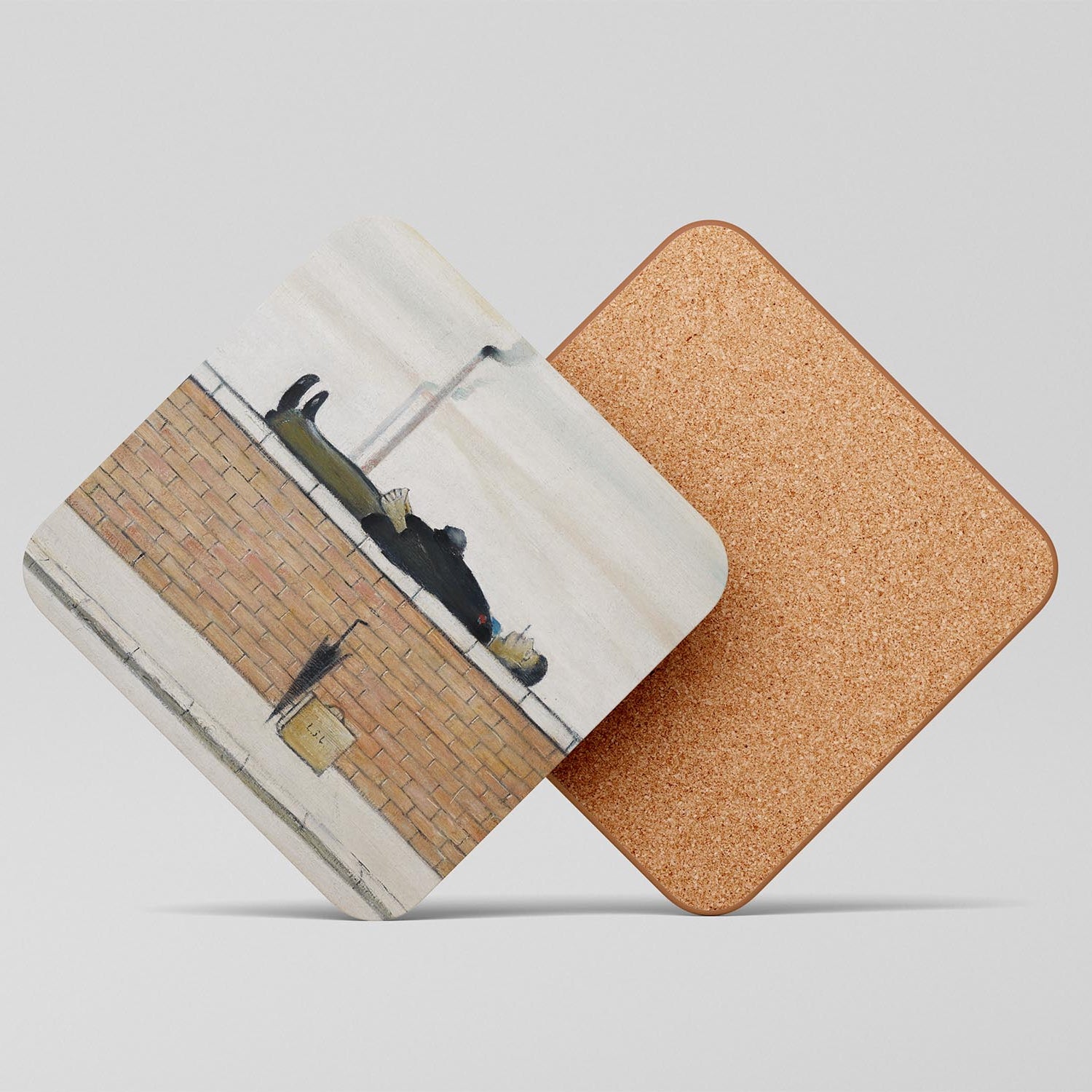 LS Lowry Coaster: Man Lying On A Wall (1957)