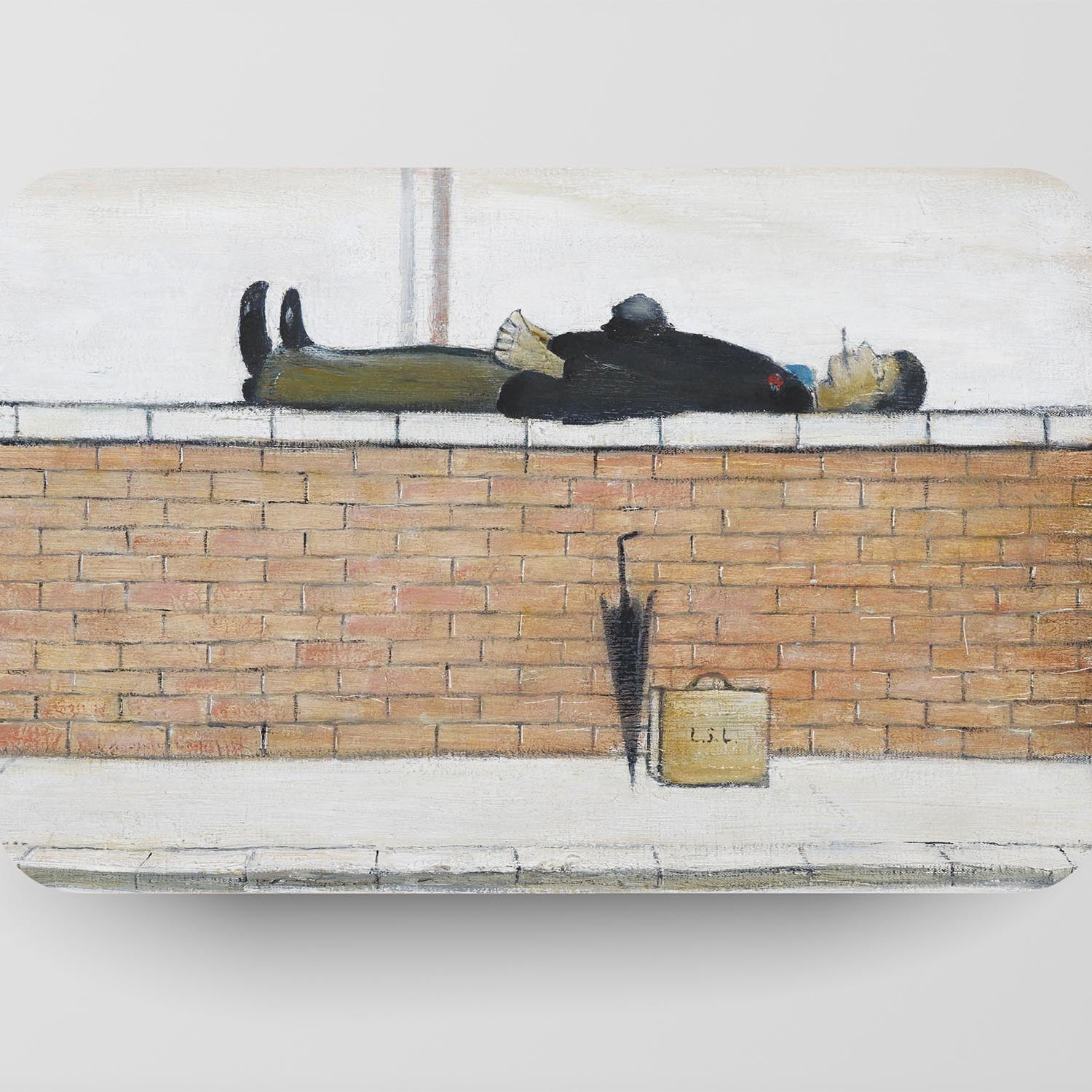 LS Lowry Placemat: Man Lying On A Wall (1957)