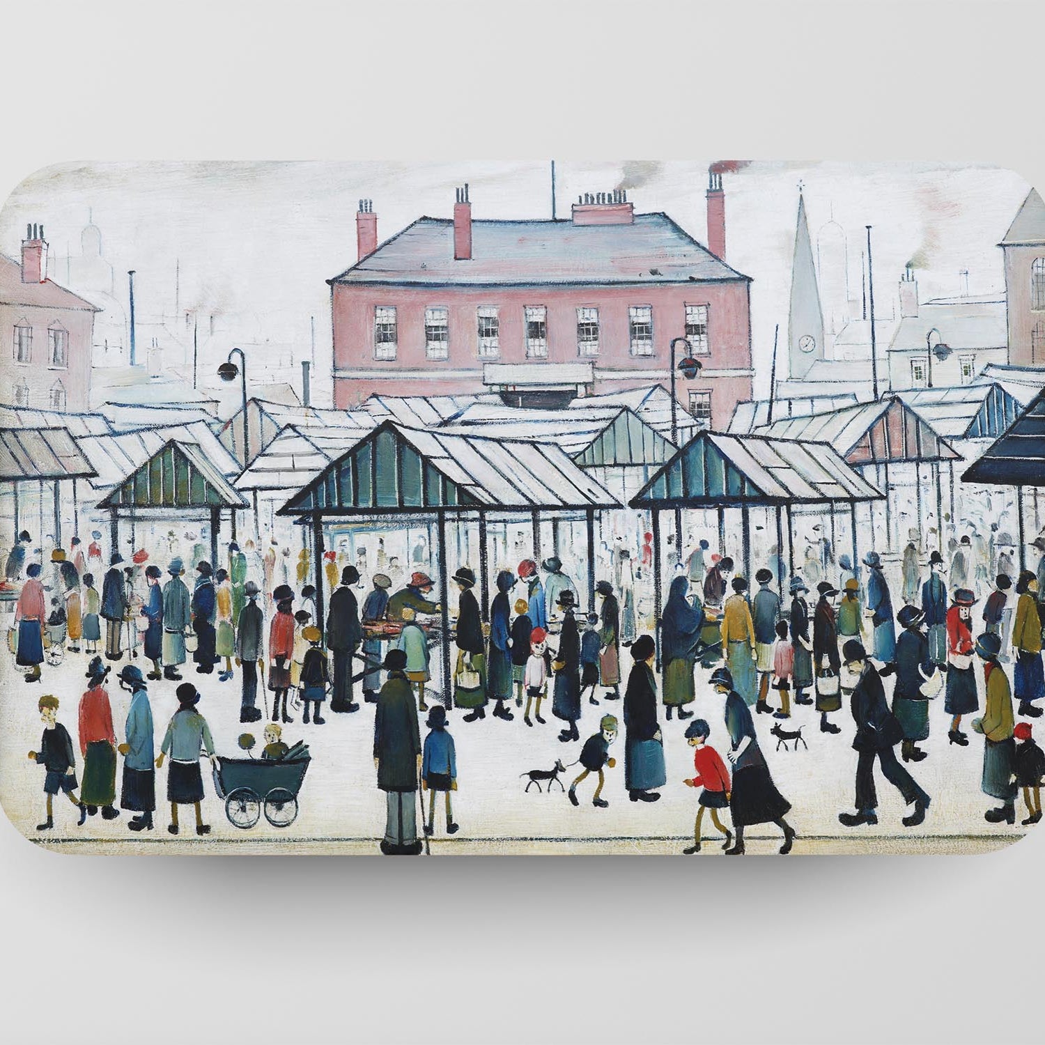 LS Lowry Placemat: Market Scene, Northern Town (1939)