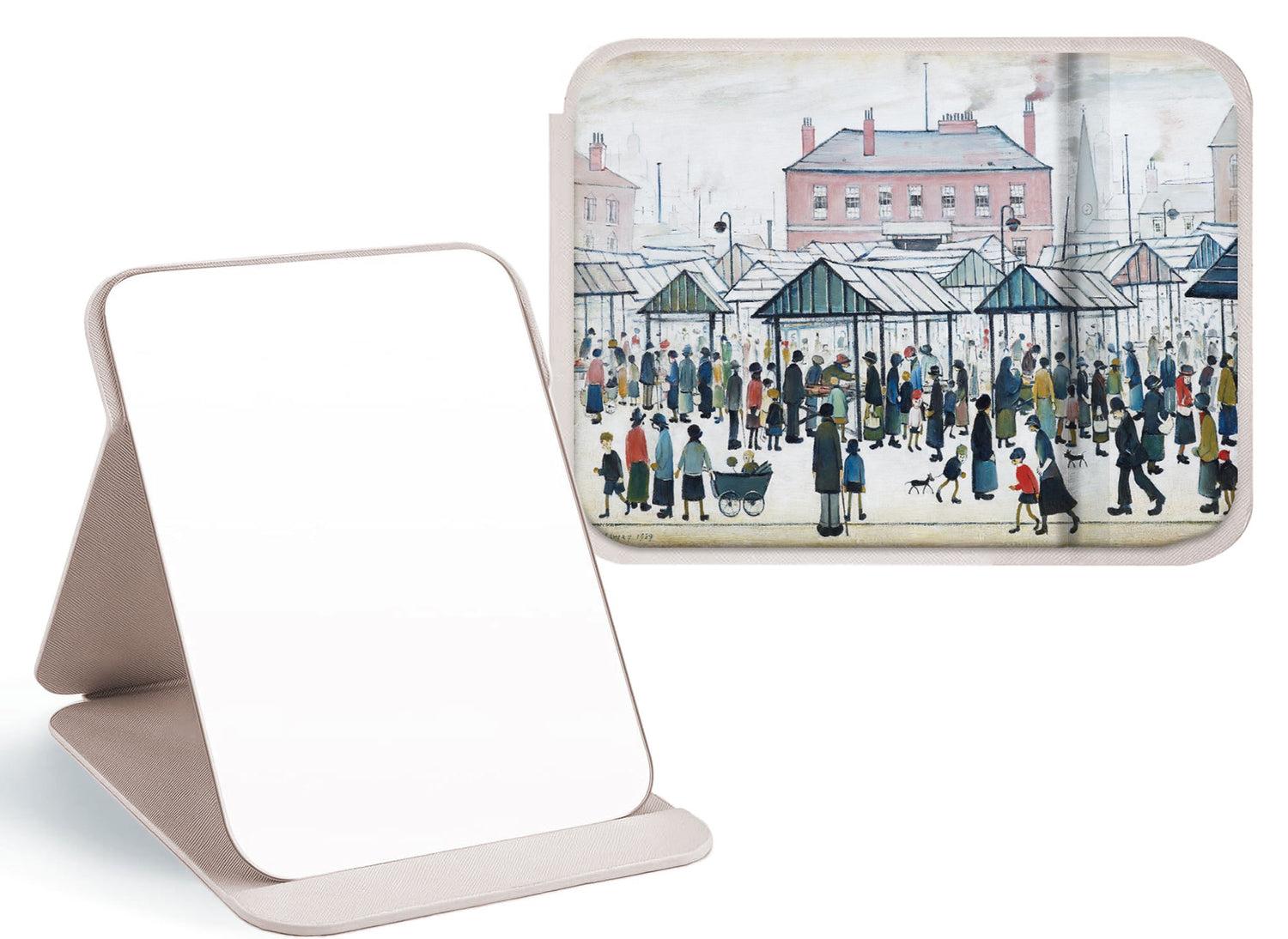 LS Lowry Mirror: Market Scene, Northern Town (1939)