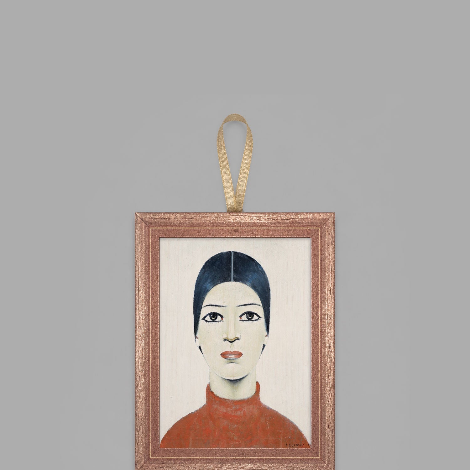 LS Lowry Mini Wooden Painting: Portrait of Ann (1957)