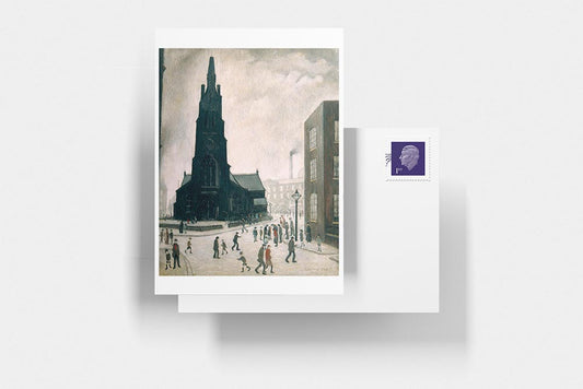 Lowry Postcard: A Street Scene (St Simon's Church)