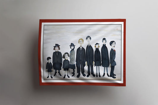 LS Lowry Tea Towel: Funeral Party (1953)