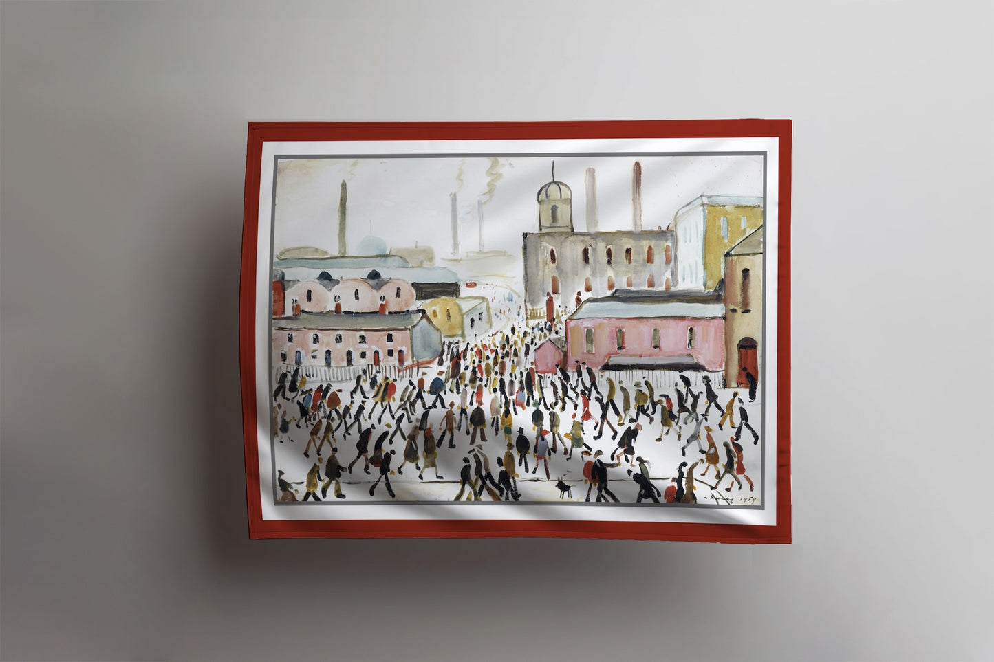 LS Lowry Tea Towel: Going To Work (1959)