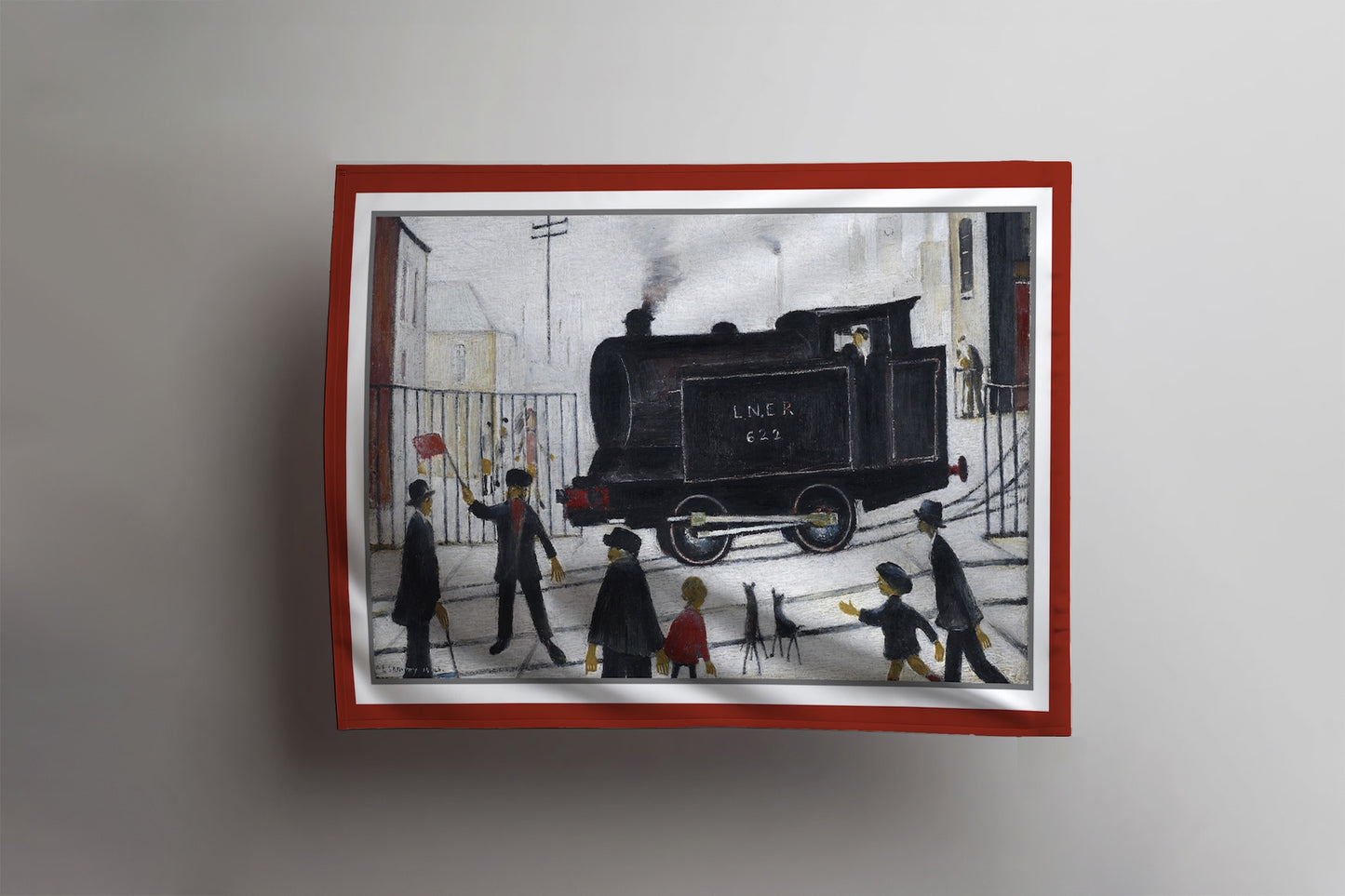 LS Lowry Tea Towel: Level Crossing (1946)