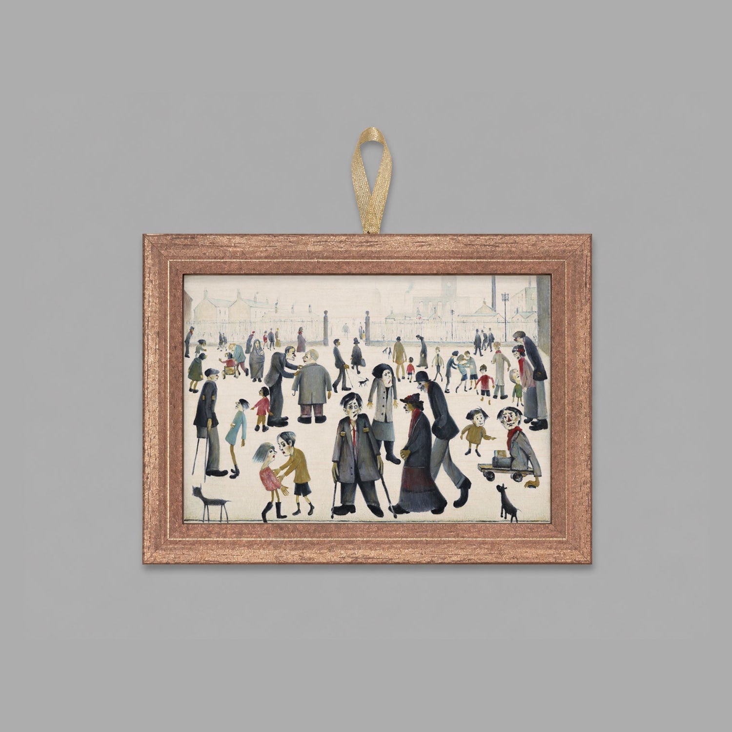 LS Lowry Mini Wooden Painting: The Cripples (1949)