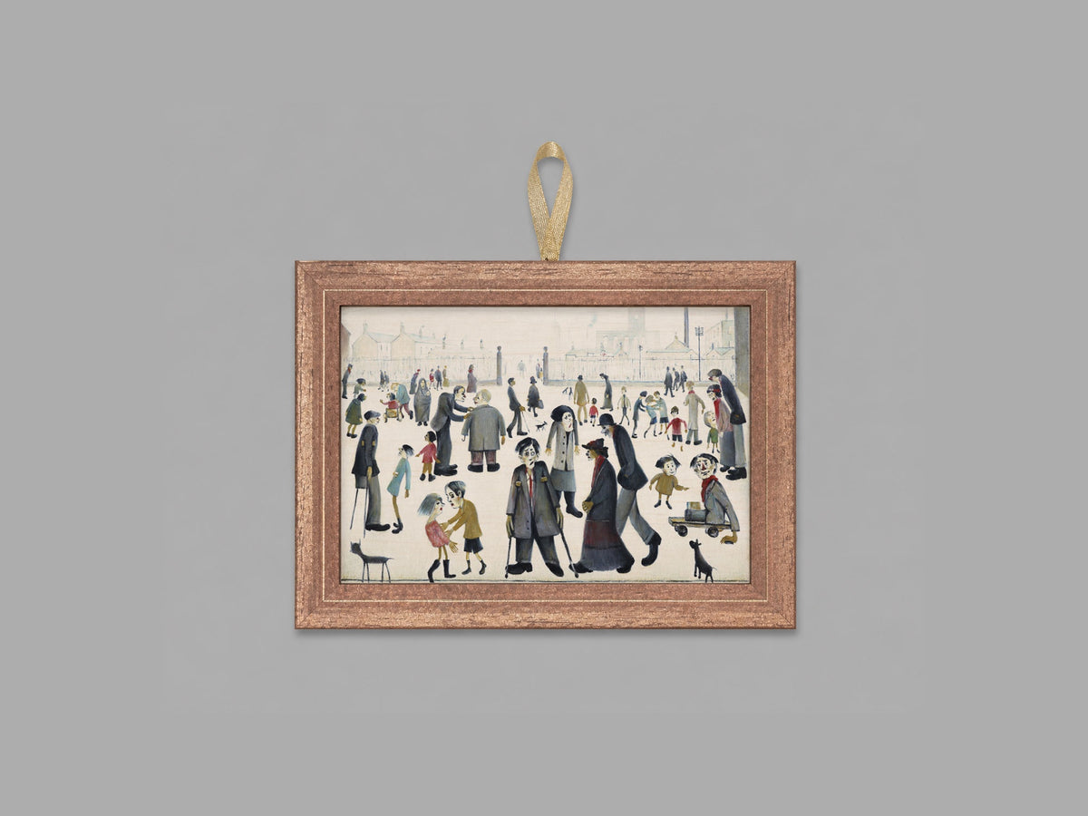 LS Lowry Mini Wooden Painting: The Cripples (1949)