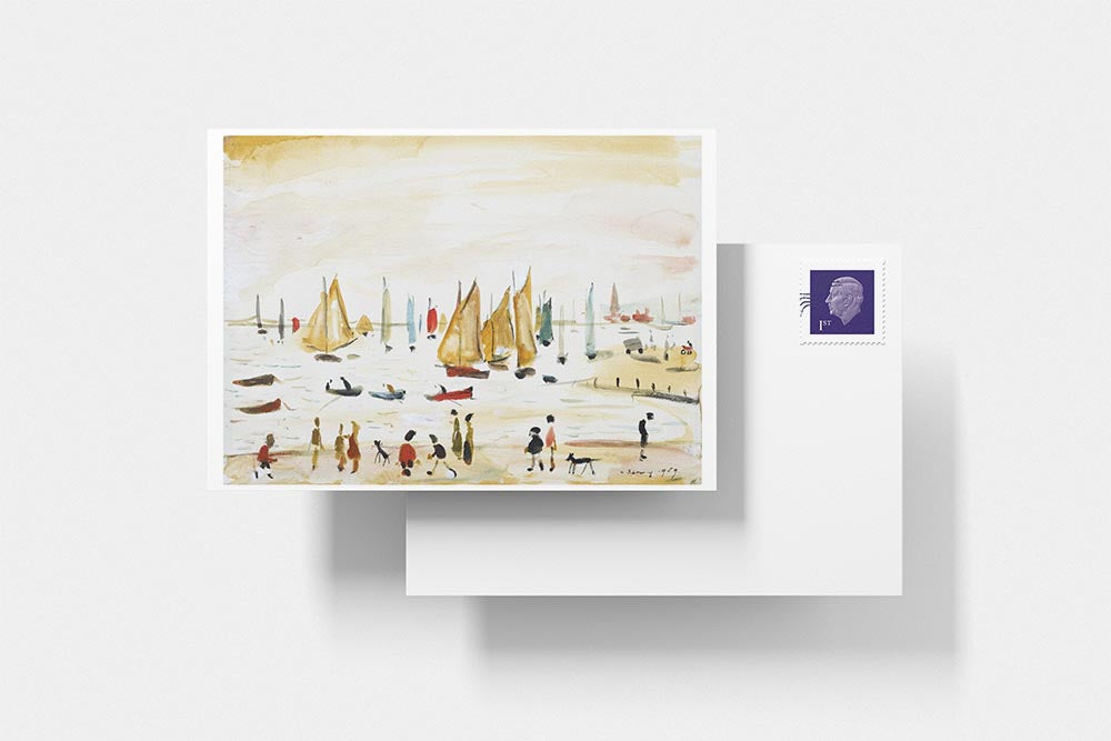 LS Lowry Postcard: Yachts