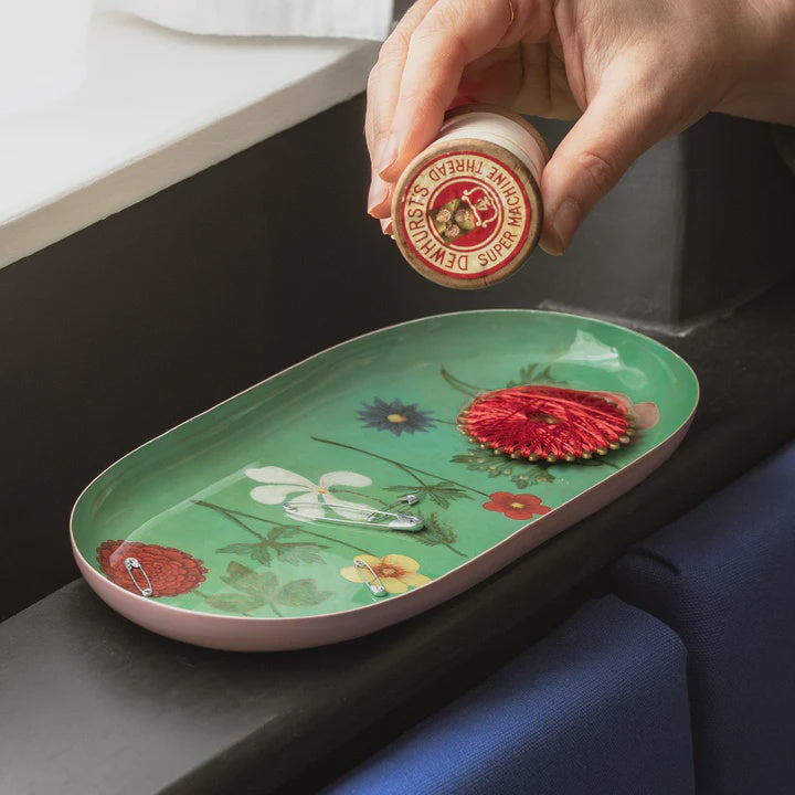 Oval Enamel Tray: Festival of Flowers