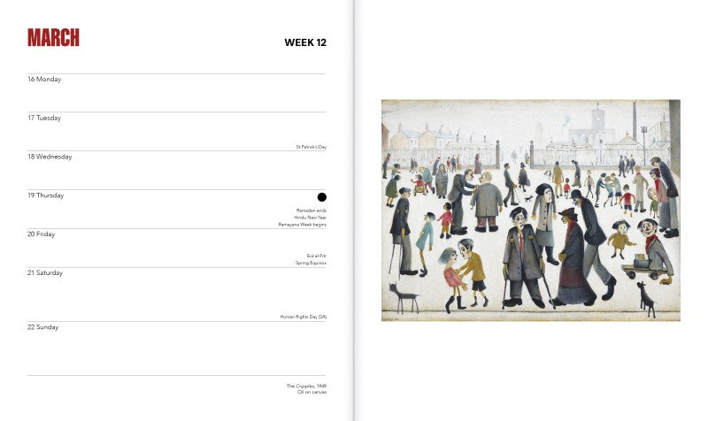 LS Lowry 2026 Desk Diary
