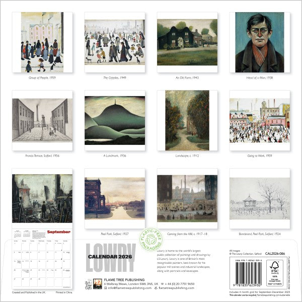 LS Lowry 2026 Wall Calendar