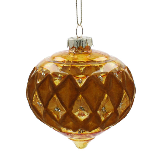 Xmas Dec Glass Faceted Ogee