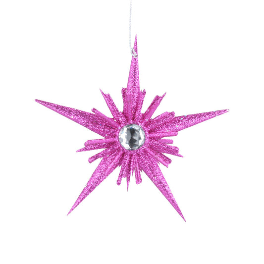 Xmas Dec Pink Star Diamante