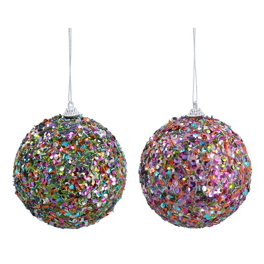 Xmas Dec Glitter Multi Colour Ball