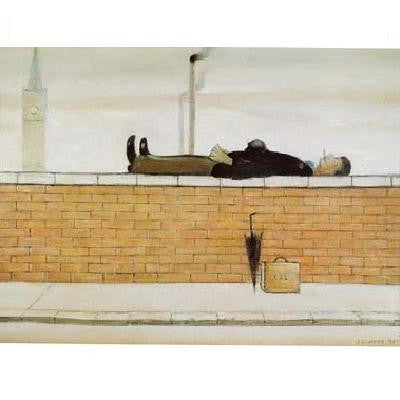 LS Lowry Print: Man Lying On A Wall (1957)