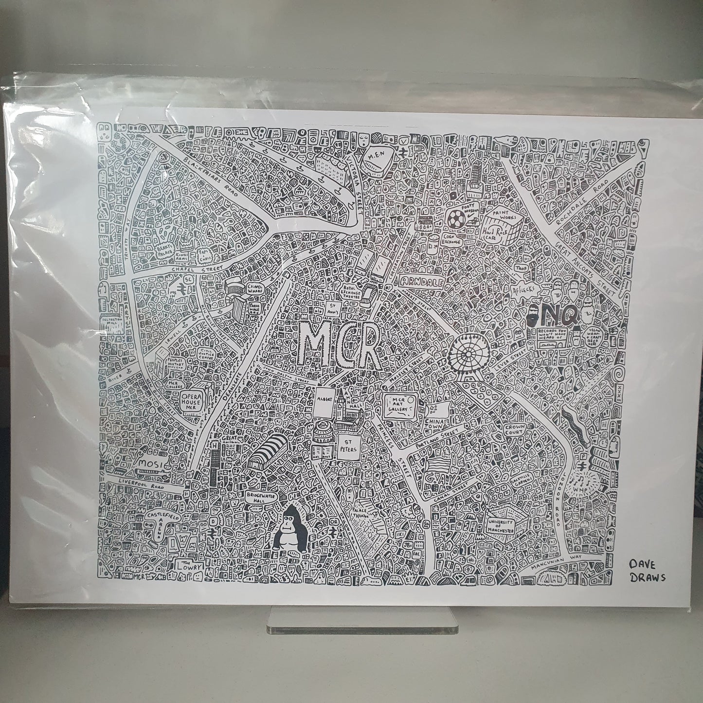 Manchester Doodle Map Print - Dave Draws