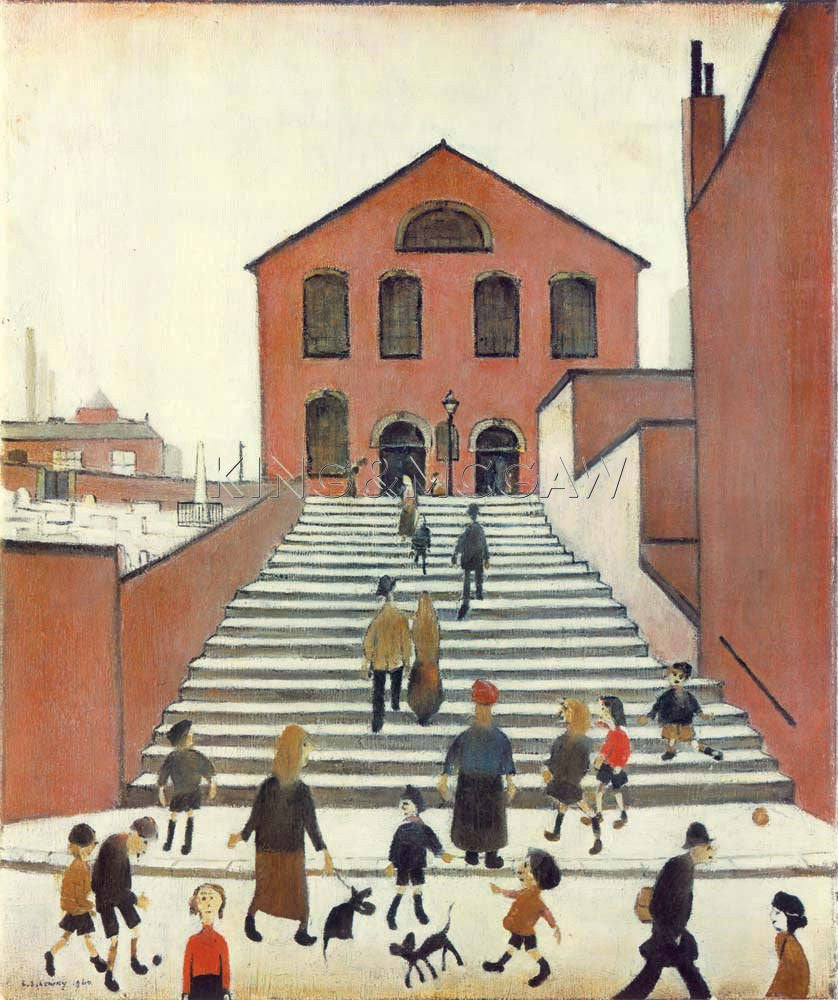 LS Lowry Print: Old Church And Steps (1960)