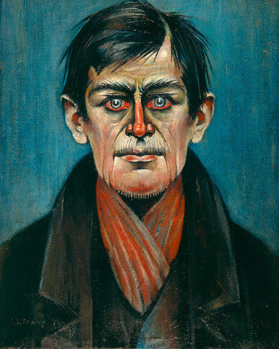 LS Lowry Print: Head Of A Man (With Red Eyes) 1938