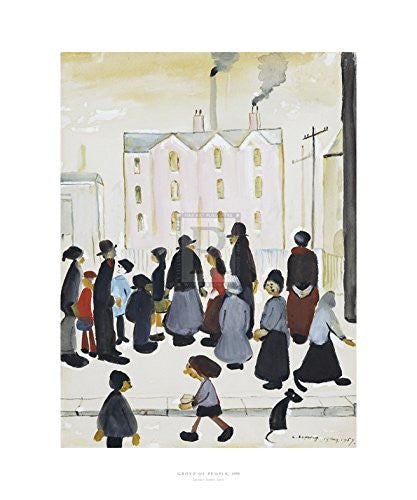 LS Lowry Print: Group Of People (1959)