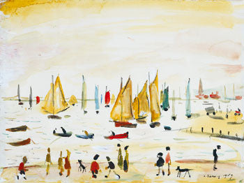 Picture of Yachts 1959 print by LS Lowry