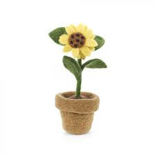 ECO Felt Plant - Sunflower - Brown/White Pot (Felt so Good)