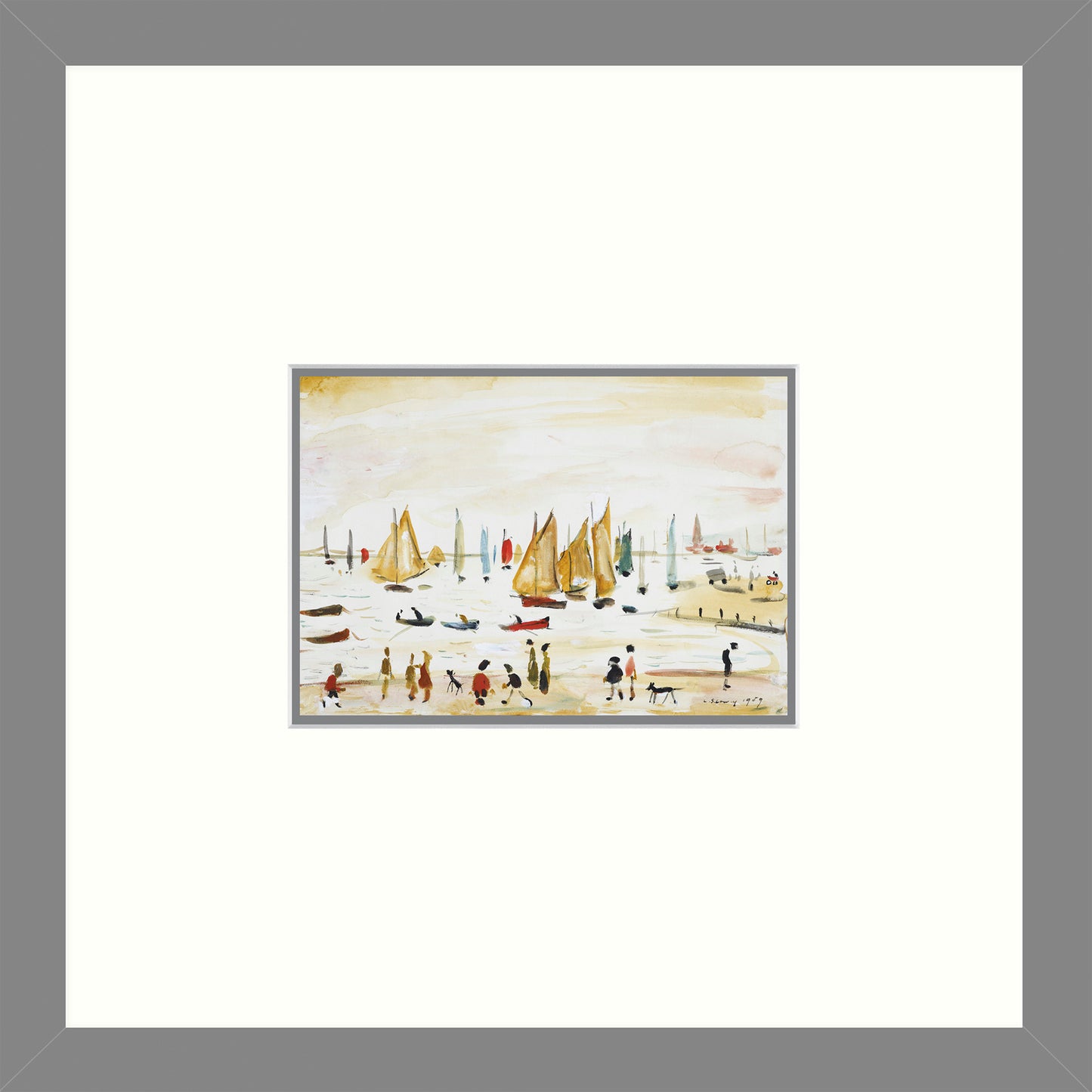 Framed Print Grey Ash: Yachts 1959