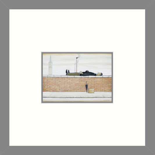 Framed Print Grey Ash: Man Lying on a Wall 1957