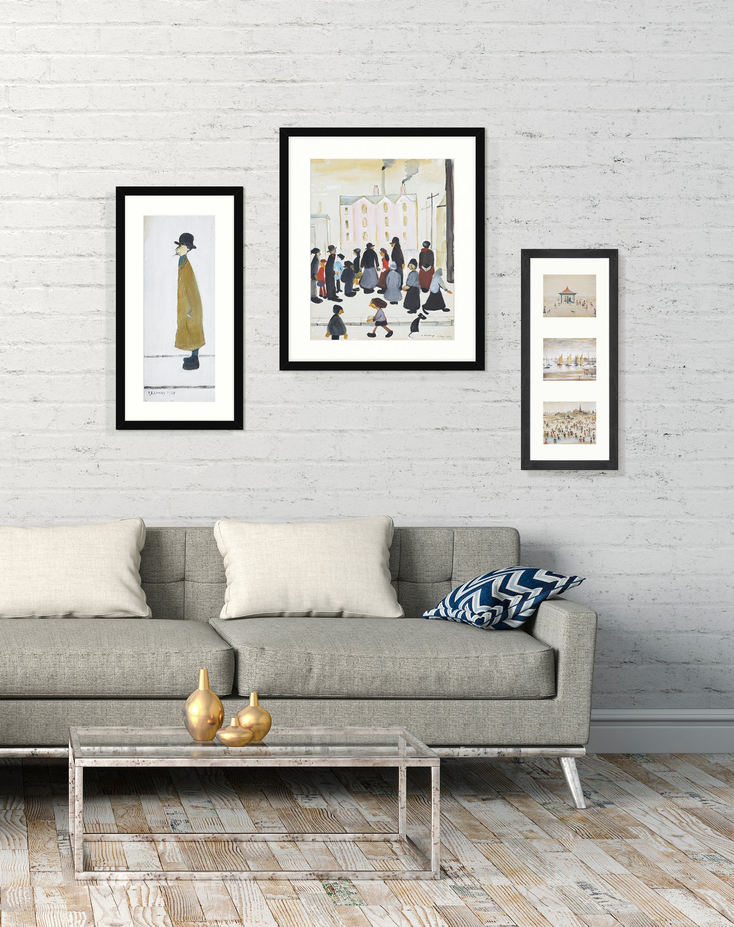 Framed Print Lowry Triptych D