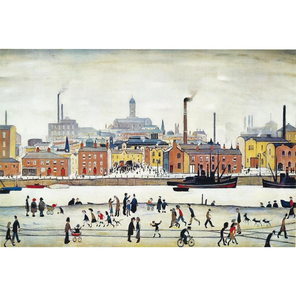 LS Lowry Print: Northern River Scene (1939)