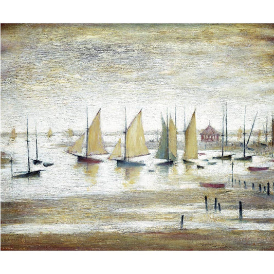 Picture of Yachts At Lytham 1954 print by LS Lowry