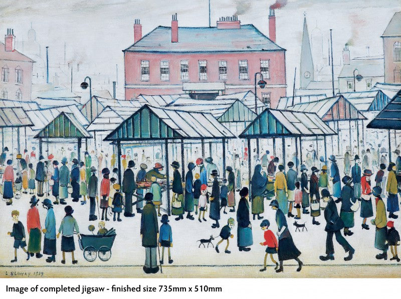 LS Lowry Jigsaw: Market Scene, Northern Town (1939)