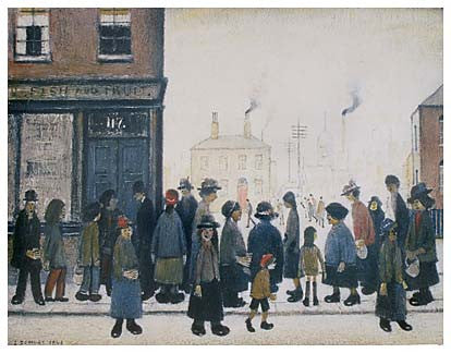 LS Lowry Print: Waiting For The Shops To Open (1943)