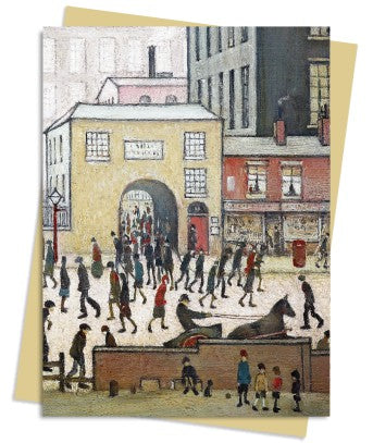 L.S Lowry Foiled Greetings Card 'Coming from the Mill 1930'