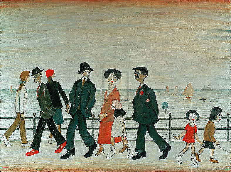 LS Lowry Print: On The Promenade (1935)